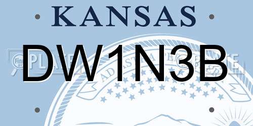 DW1N3B Kansas License Plate
