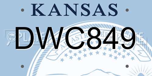 DWC849 Kansas License Plate