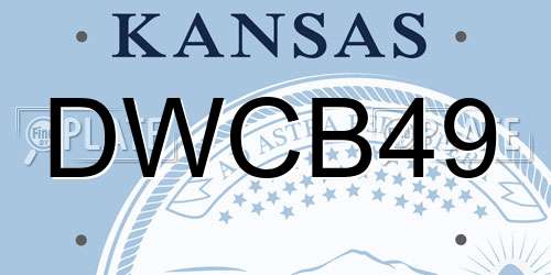 DWCB49 Kansas License Plate