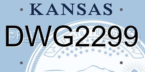 DWG2299 Kansas License Plate
