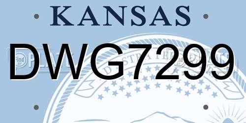 DWG7299 Kansas License Plate