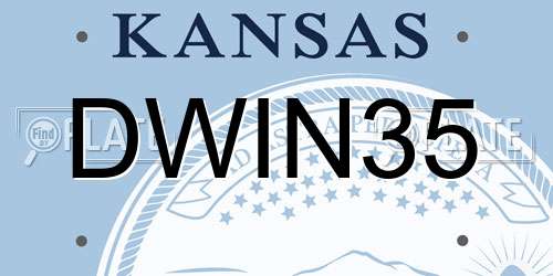 DWIN35 Kansas License Plate