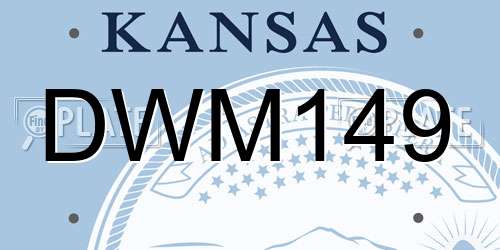 DWM149 Kansas License Plate