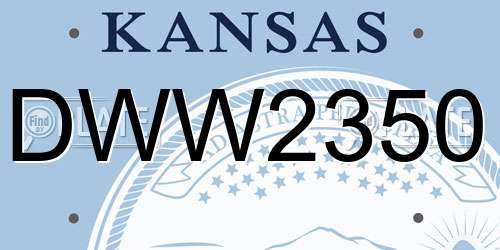 DWW2350 Kansas License Plate