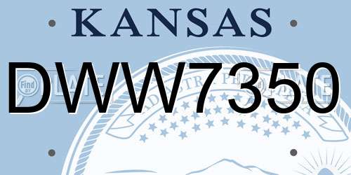 DWW7350 Kansas License Plate