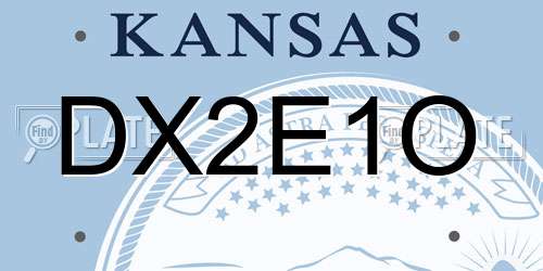 DX2E1O Kansas License Plate