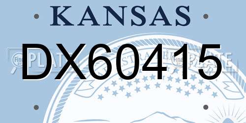 DX60415 Kansas License Plate
