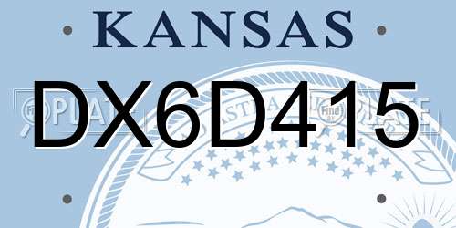 DX6D415 Kansas License Plate