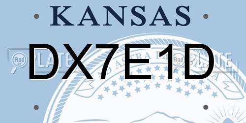 DX7E1D Kansas License Plate