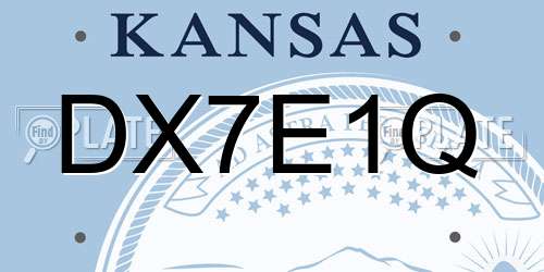 DX7E1Q Kansas License Plate