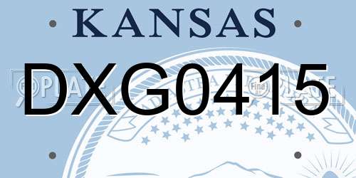DXG0415 Kansas License Plate