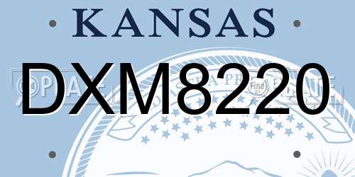 DXM8220 Kansas License Plate