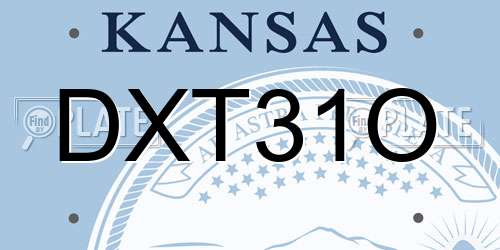 DXT31O Kansas License Plate