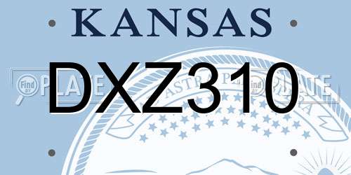 DXZ310 Kansas License Plate