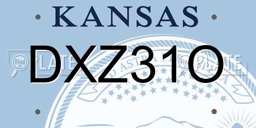 DXZ31O Kansas License Plate