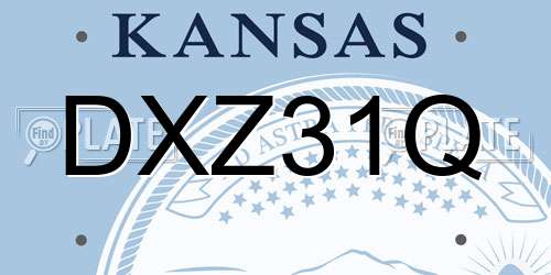 DXZ31Q Kansas License Plate