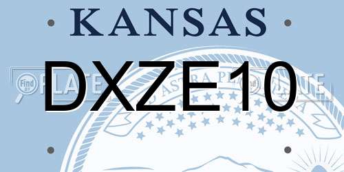 DXZE10 Kansas License Plate