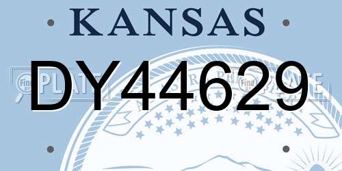 DY44629 Kansas License Plate