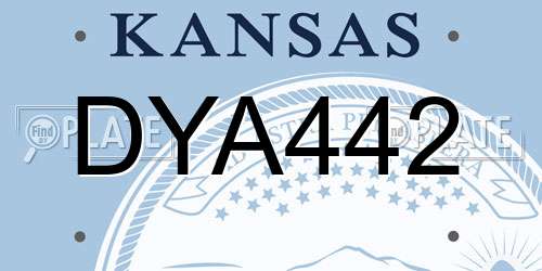 DYA442 Kansas License Plate