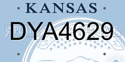 DYA4629 Kansas License Plate