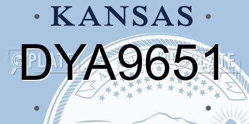 DYA9651 Kansas License Plate