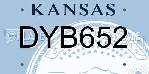 DYB652 Kansas License Plate