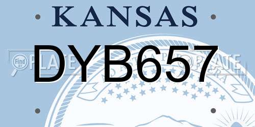 DYB657 Kansas License Plate