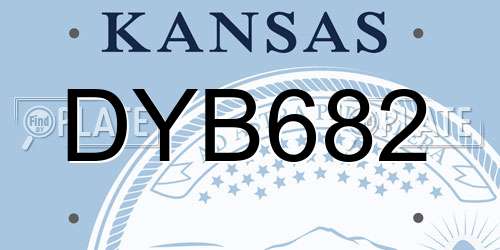 DYB682 Kansas License Plate