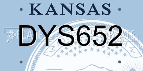 DYS652 Kansas License Plate