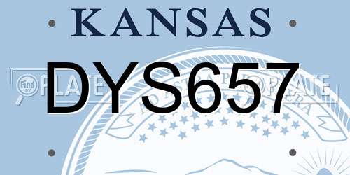 DYS657 Kansas License Plate