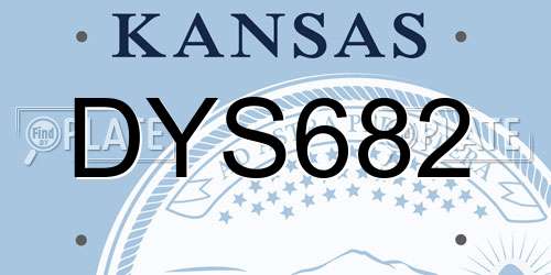 DYS682 Kansas License Plate