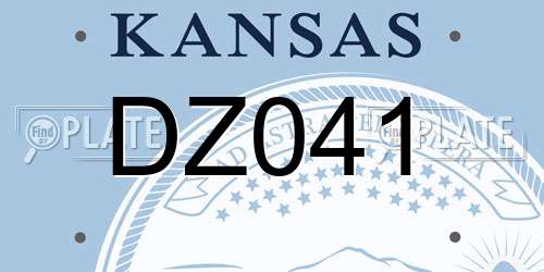 DZ041 Kansas License Plate