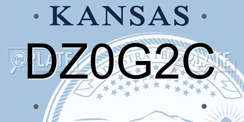 DZ0G2C Kansas License Plate
