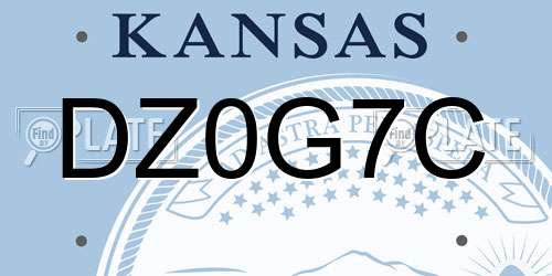 DZ0G7C Kansas License Plate