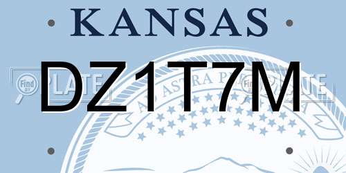 DZ1T7M Kansas License Plate