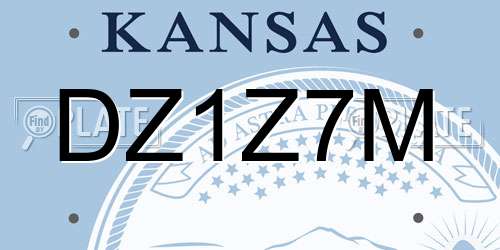 DZ1Z7M Kansas License Plate