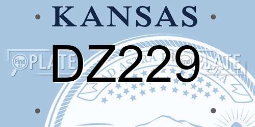 DZ229 Kansas License Plate