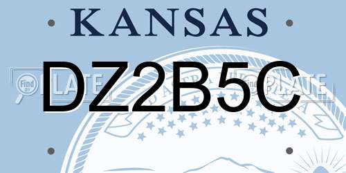 DZ2B5C Kansas License Plate