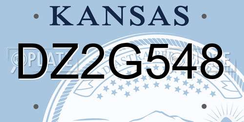 DZ2G548 Kansas License Plate