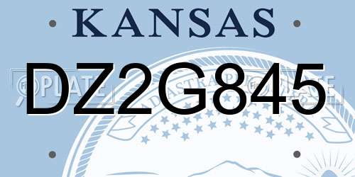 DZ2G845 Kansas License Plate