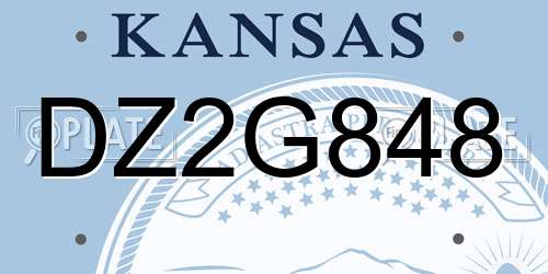DZ2G848 Kansas License Plate