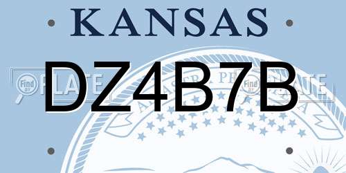 DZ4B7B Kansas License Plate