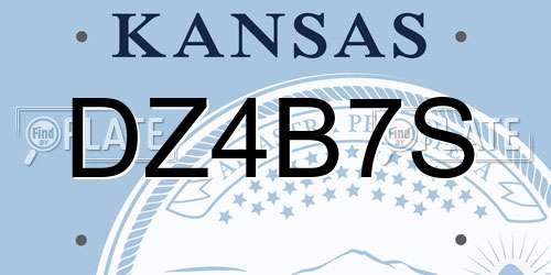 DZ4B7S Kansas License Plate