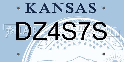 DZ4S7S Kansas License Plate