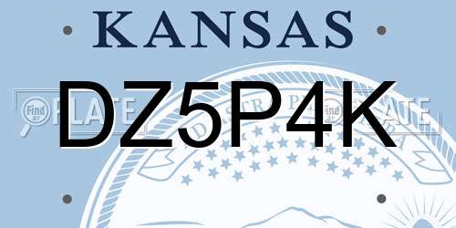 DZ5P4K Kansas License Plate
