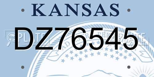DZ76545 Kansas License Plate