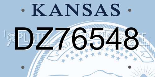 DZ76548 Kansas License Plate