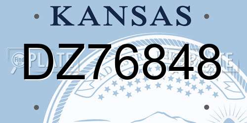 DZ76848 Kansas License Plate