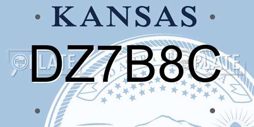 DZ7B8C Kansas License Plate