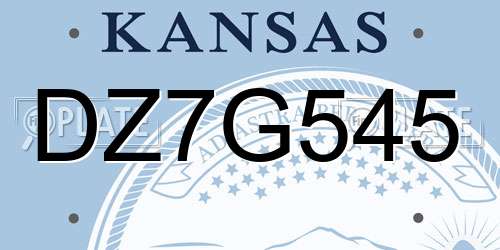 DZ7G545 Kansas License Plate